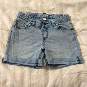 Cat & Jack Girls L‎ (10-12) Light Blue Jean Shorts 5.5” inseam Adjustable waist